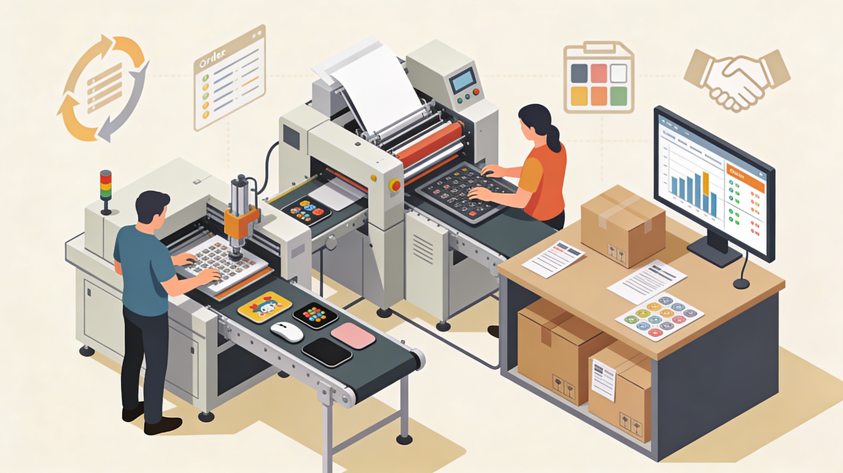 Illustration production et suivi de commande